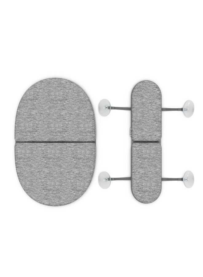 Lalo Knee & Elbow Saver - Foldable Padded Cushions for Bathtime, Quick-Dry, Suction Cups for Stability, Bath Kneeler and Elbow Rest Pad Set 17 x 11.5 in Knee Pad & 16 x 4.5 in Elbow Pad - Heather Grey - Image 1